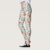 Vintag Red Daisy Floral Pattern - Botanisch Leggings (Links)