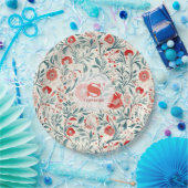 Vintag Red Daisy Floral Pattern - Botanisch Pappteller (Party)