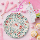 Vintag Red Daisy Floral Pattern - Botanisch Pappteller (Party)