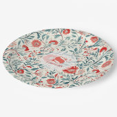 Vintag Red Daisy Floral Pattern - Botanisch Pappteller (Schrägansicht)