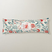 Vintag Red Daisy Floral Pattern - Botanisch Seitenschläferkissen (Rückseite)