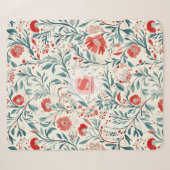 Vintag Red Daisy Floral Pattern - Botanisch Sherpadecke (Vorderseite (Horizontal))