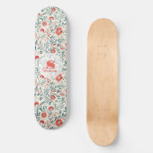 Vintag Red Daisy Floral Pattern - Botanisch Skateboard (Vorderseite)