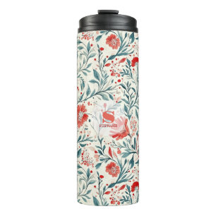 Vintag Red Daisy Floral Pattern - Botanisch Thermosbecher