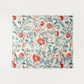 Vintag Red Daisy Floral Pattern - Botanisch Wandteppich (Vorderseite (Horizontal))