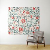 Vintag Red Daisy Floral Pattern - Botanisch Wandteppich (Beispiel (Horizontal))