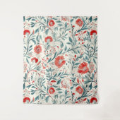 Vintag Red Daisy Floral Pattern - Botanisch Wandteppich (Vorderseite)