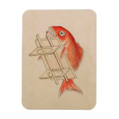Vintag Red Fish Yokai Magnet (Vertikal)