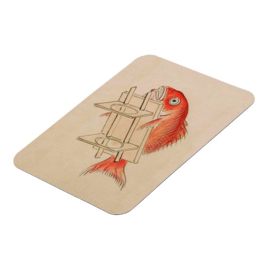 Vintag Red Fish Yokai Magnet (Linke Seite)