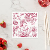 Vintag Red Floral |Erntedank | Fall Napkin Serviette (Beispiel)