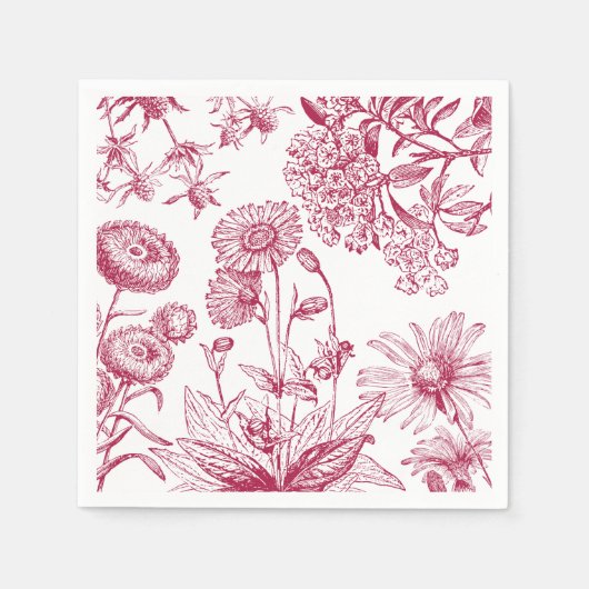 Vintag Red Floral |Erntedank | Fall Napkin Serviette (Vorderseite)