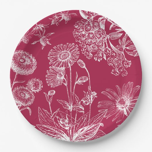 Vintag Red Floral |Erntedank | Fall Teller (Vorderseite)