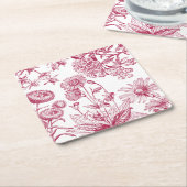 Vintag Red Floral |Erntedank | Fall Untersetzer (angewinkelt)