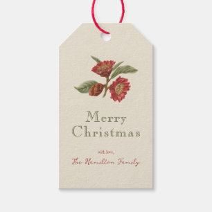 Vintag Red Floral Holiday Custom Geschenkanhänger