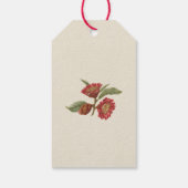 Vintag Red Floral Holiday Custom Geschenkanhänger (Rückseite)