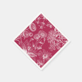 Vintag Red Floral Napkin Serviette (Ecke)