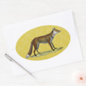 Vintag Red Fox Ovaler Aufkleber (Umschlag)