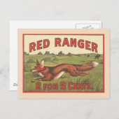 Vintag Red Fox Postkarte (Vorne/Hinten)