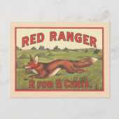 Vintag Red Fox Postkarte (Vorderseite)