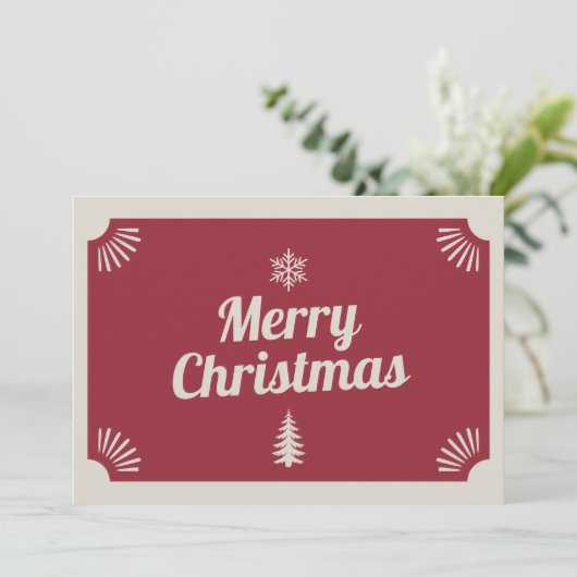 Vintag Red Frohe Weihnachten (Stehend Vorderseite)