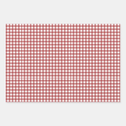 Vintag Red Gingham Geschenkpapier Set (Vorderseite)