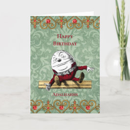 Vintag Red Gold Humpty Dumpty Geburtstag Karte