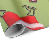 Vintag Red Gold Santa Geschenkpapier (Rolleneckpunkt)