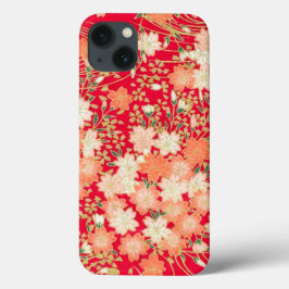 Vintag Red Gold White Japanisch Kimono Floral Case-Mate iPhone Hülle