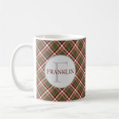 Vintag Red Green Classic Kariert Monogram Kaffeetasse (Links)