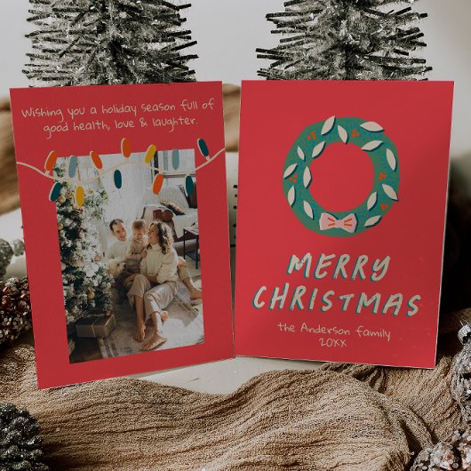 Vintag Red Green Hand Draath Weihnachten