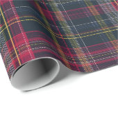 Vintag Red Green Kariert Tartan Urlaub Geschenkpapier (Rolleneckpunkt)