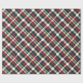 Vintag Red Green Navy Kariert Tartan Holiday Geschenkpapier