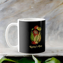 Vintag Red Green Nepenthes Pitcher-Pflanze Name Kaffeetasse