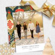 Vintag Red Green Weihnachtsschmuck Foto Flat