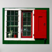 Vintag Red Green White Dutch Traditional Window Poster (Vorne)