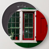 Vintag Red Green White Window Folklore Button (Vorne & Hinten)