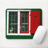 Vintag Red Green White Window Folklore Mousepad (Mit Mouse)