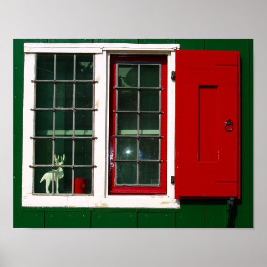 Vintag Red Green White Window Folklore Poster (Vorne)