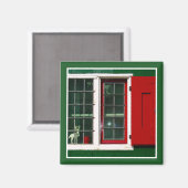 Vintag Red Green White Window Foto Magnet (Vorderseite/Rückseite)