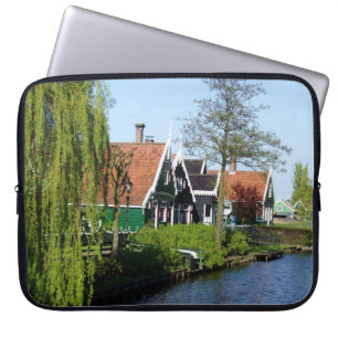 Vintag Red Green Zaanse Schans Niederländisches Ho Laptopschutzhülle