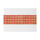Vintag Red Harlequin Pattern Einladungsbanderole (Rückseitenbeispiel)