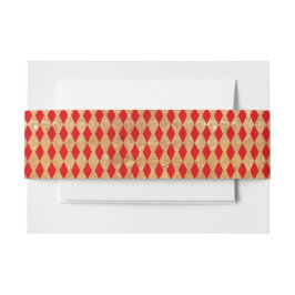 Vintag Red Harlequin Pattern Einladungsbanderole
