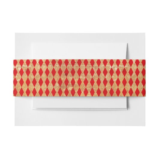 Vintag Red Harlequin Pattern Einladungsbanderole (Vorderseite Beispiel)
