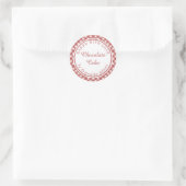 Vintag Red Kariert Backküche Custom Runder Aufkleber (Tasche)