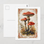 Vintag Red Mushroom Postcard Postkarte (Vorne/Hinten)