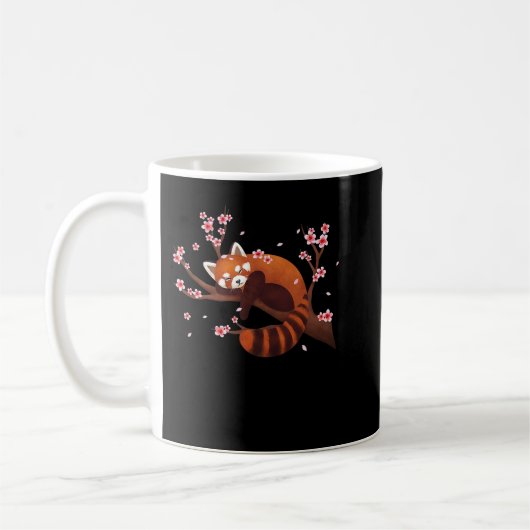 Vintag Red Panda Blume Cherry Blossom Kaffeetasse (Links)