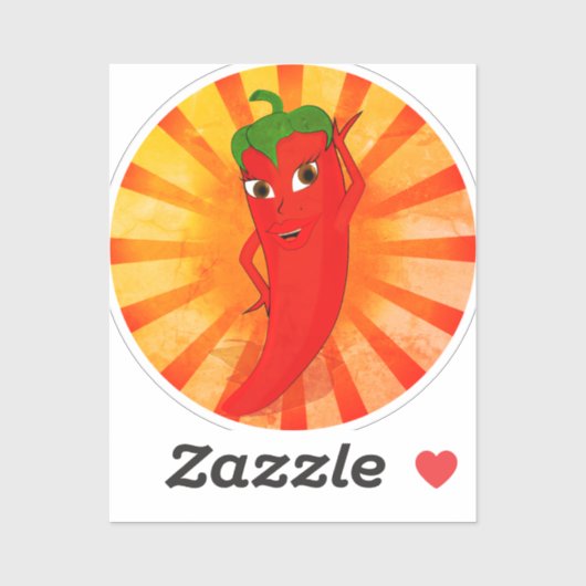 Vintag Red Pepper Superstar Aufkleber (Blatt)