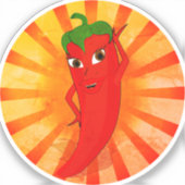 Vintag Red Pepper Superstar Aufkleber (Vorderseite)