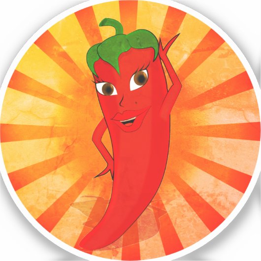 Vintag Red Pepper Superstar Aufkleber (Vorderseite)