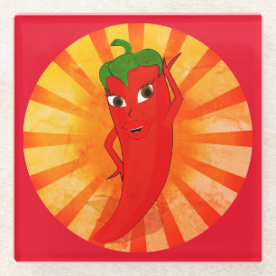 Vintag Red Pepper Superstar Glasuntersetzer